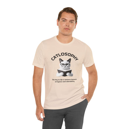 Catlosophy Unisex Jersey Short Sleeve Tee –  "The Key to Life" Design