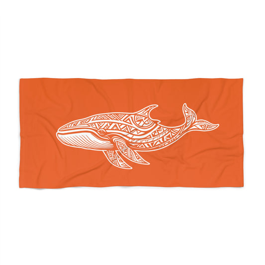 Tribal Waves Beach Towel - WHALE