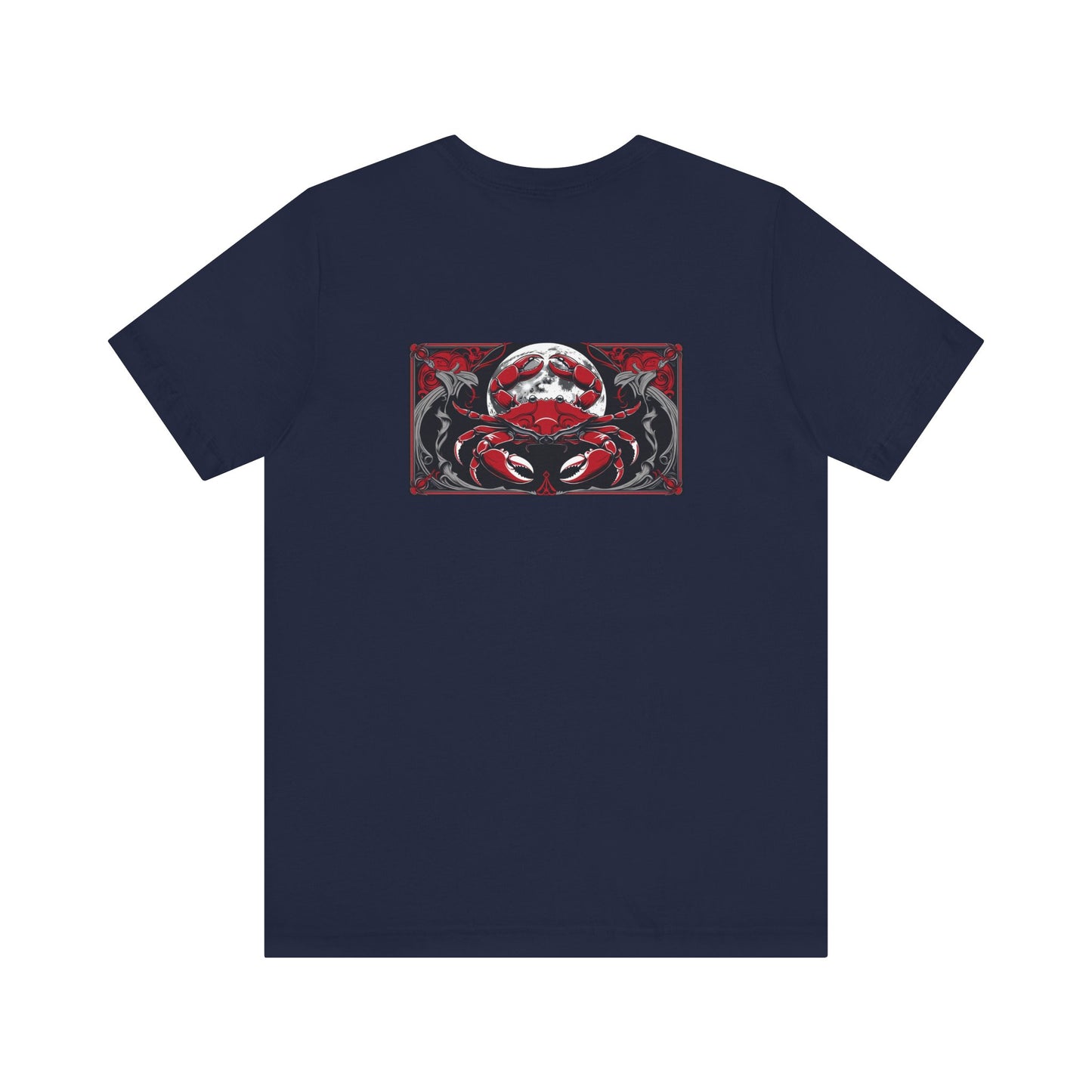 Cancer - Gothic Zodiac, Red Graphic on the back T-Shirt. Zodiac in the Shadows