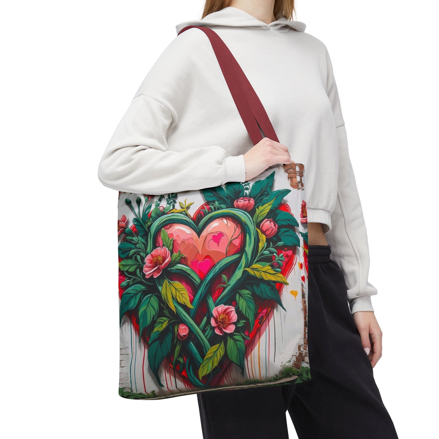 Artistic Surge - Eco-Friendly Canvas Tote Bag - HEARTS OF LOVE