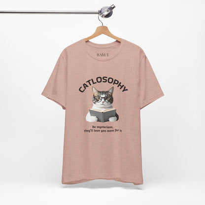 Catlosophy Unisex Jersey Short Sleeve Tee –  "Be mysterious" Design