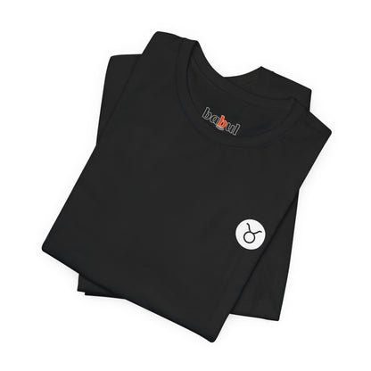 Taurus - Gothic Zodiac, Red Graphic on the back T-Shirt. Zodiac in the Shadows