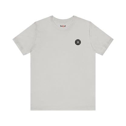Pisces - Gothic Zodiac, Red Graphic on the back T-Shirt. Zodiac in the Shadows