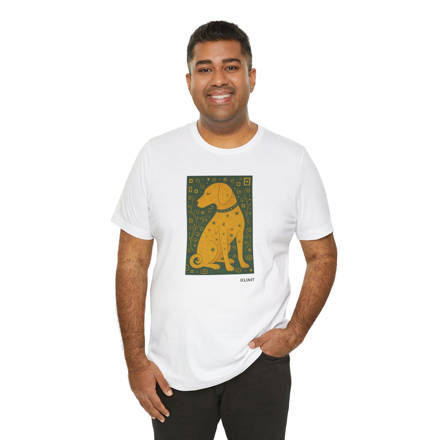 DOGART Unisex Jersey Dog T-Shirt - KLIMT - Iconic Painting Reimagined with Dogs