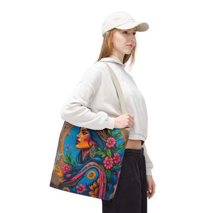 Artistic Surge - Eco-Friendly Canvas Tote Bag - FLOWERING WOMAN