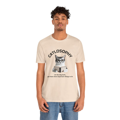 Catlosophy Unisex Jersey Short Sleeve Tee –  "Let the dog bark" Design
