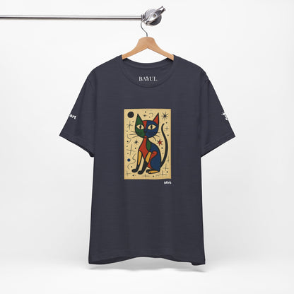 CATART Unisex Jersey Cat T-Shirt - MIRO - Iconic Painting Reimagined with Cats