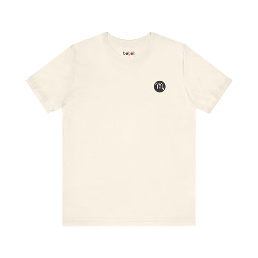Scorpio - Gothic Zodiac, Red Graphic on the back T-Shirt. Zodiac in the Shadows