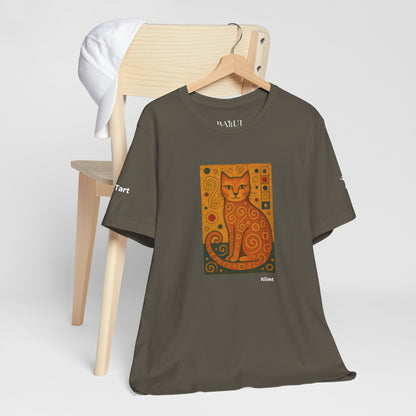 CATART Unisex Jersey Cat T-Shirt - KLIMT - Iconic Painting Reimagined with Cats