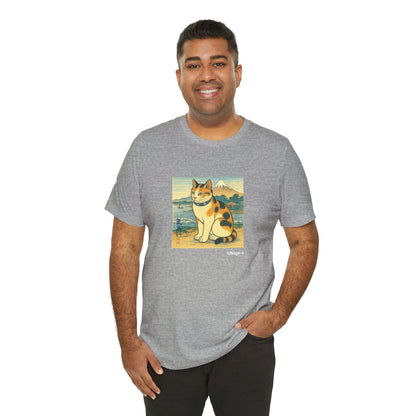CATART Unisex Jersey Cat T-Shirt - UKIYO-E Japanese art Style - Iconic Painting Reimagined with Cats
