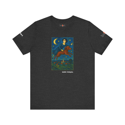 DOGART Unisex Jersey Dog T-Shirt - MARC CHAGALL - Iconic Painting Reimagined with Dogs