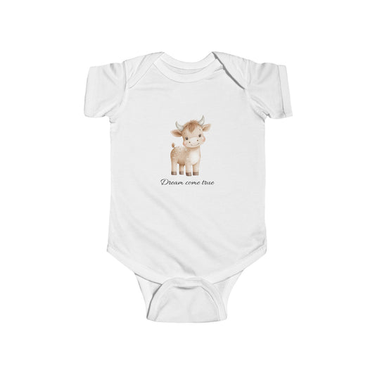 Adorable Baby Bodysuit with Cute Bull Design