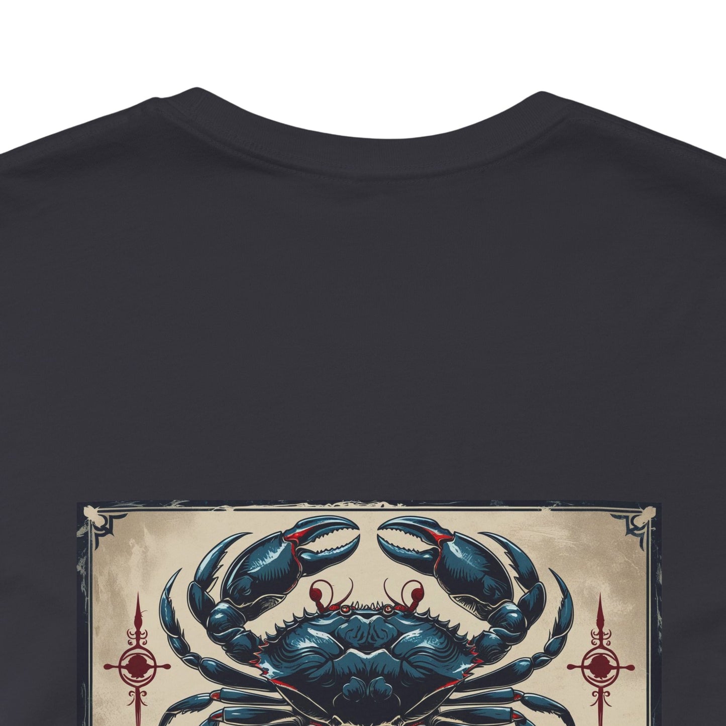 Cancer - Gothic Zodiac T-Shirt. Blue graphic on the back.  Zodiac in the Shadows