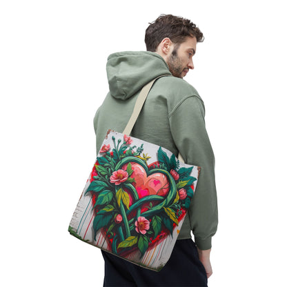 Artistic Surge - Eco-Friendly Canvas Tote Bag - HEARTS OF LOVE