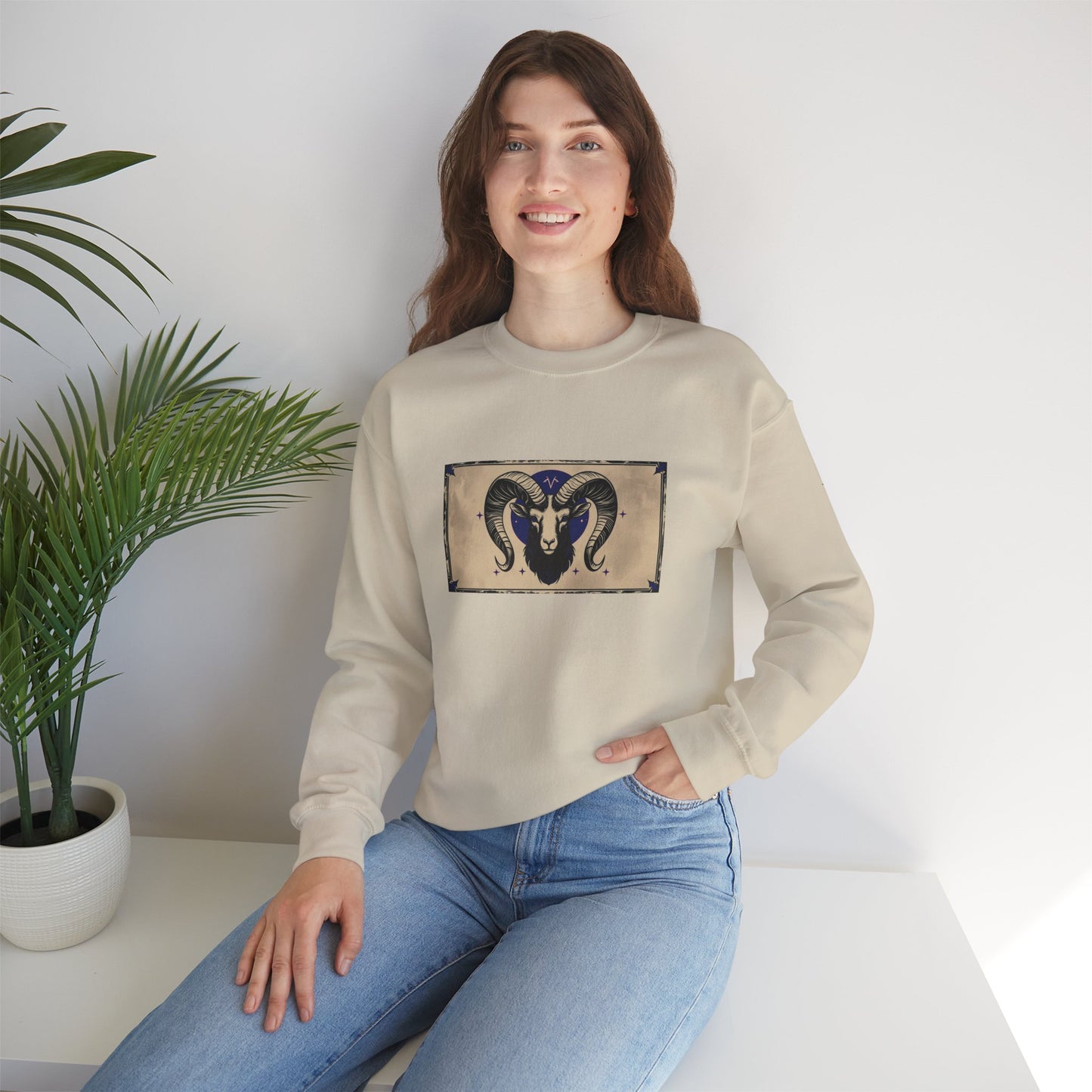 Aries - Gothic Zodiac Blue Sweatshirt