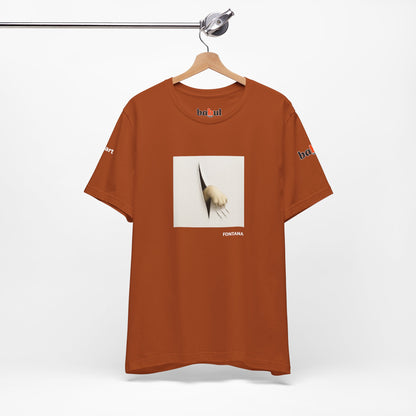 CATART Unisex Jersey Cat T-Shirt - FONTANA - Iconic Painting Reimagined with Cats