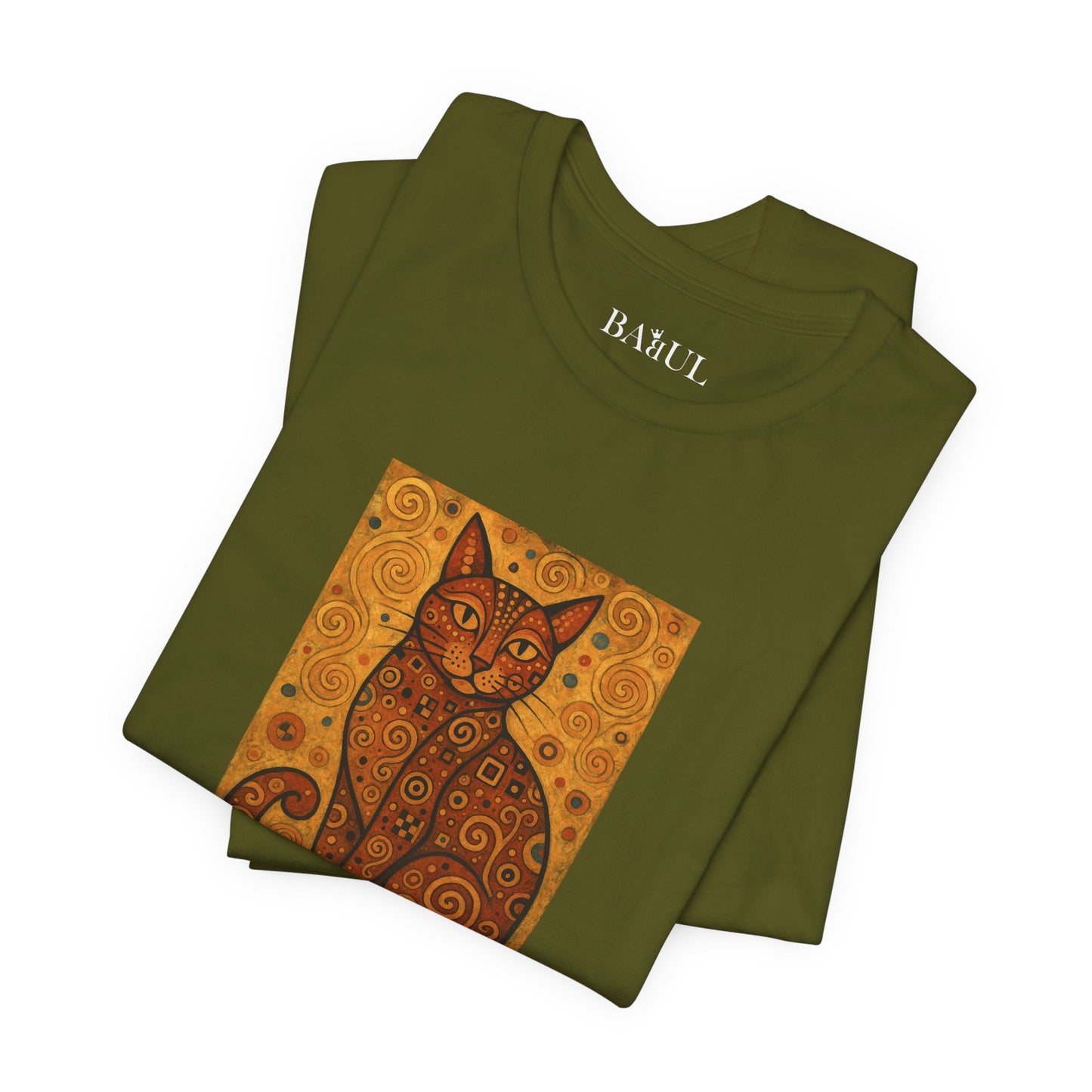 CATART Unisex Jersey Cat T-Shirt - KLIMT - Iconic Painting Reimagined with Cats