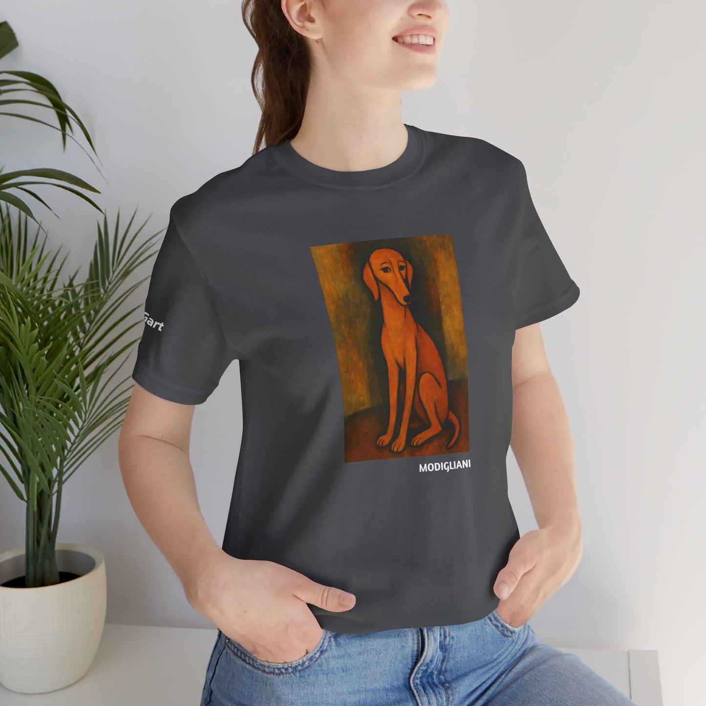 DOGART Unisex Jersey DOG T-Shirt - MODIGLIANI - Iconic Painting Reimagined with Dogs