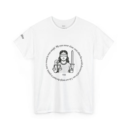 Justice - ArcanaPop T-Shirt – Where Tarot Magic Meets Pop Art