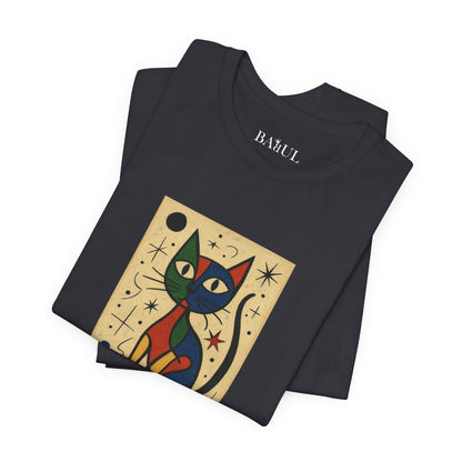 CATART Unisex Jersey Cat T-Shirt - MIRO - Iconic Painting Reimagined with Cats