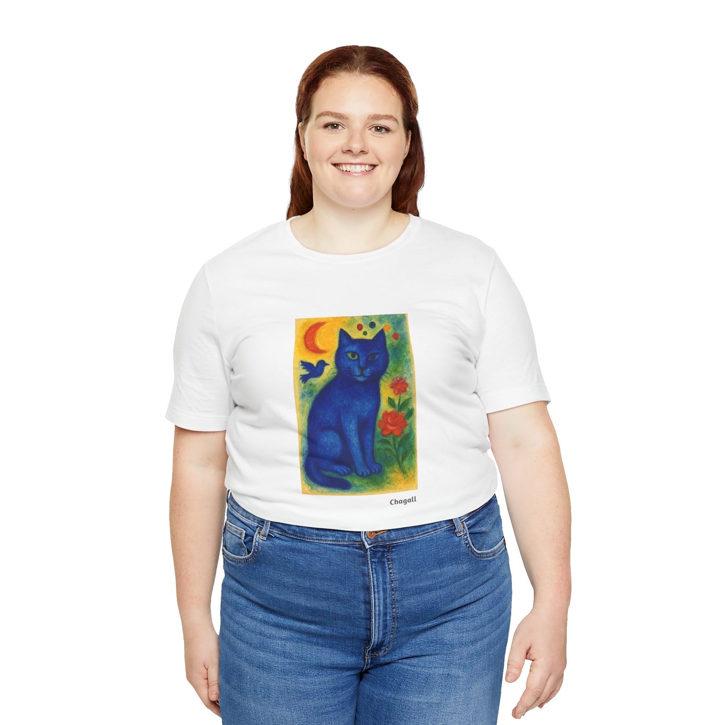 CATART Unisex Jersey Cat T-Shirt - MARC CHAGALL - Iconic Painting Reimagined with Cats