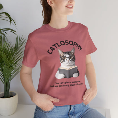 Catlosophy Unisex Jersey Short Sleeve Tee –  "You can't please everyone" Design