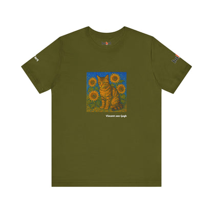 CATART Unisex Jersey Cat T-Shirt - Vincent van Gogh - Iconic Painting Reimagined with Cats