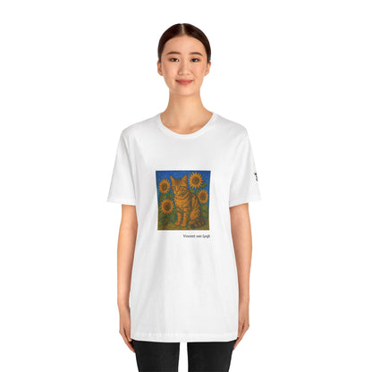 CATART Unisex Jersey Cat T-Shirt - Vincent van Gogh - Iconic Painting Reimagined with Cats