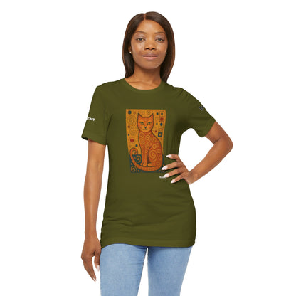 CATART Unisex Jersey Cat T-Shirt - KLIMT - Iconic Painting Reimagined with Cats