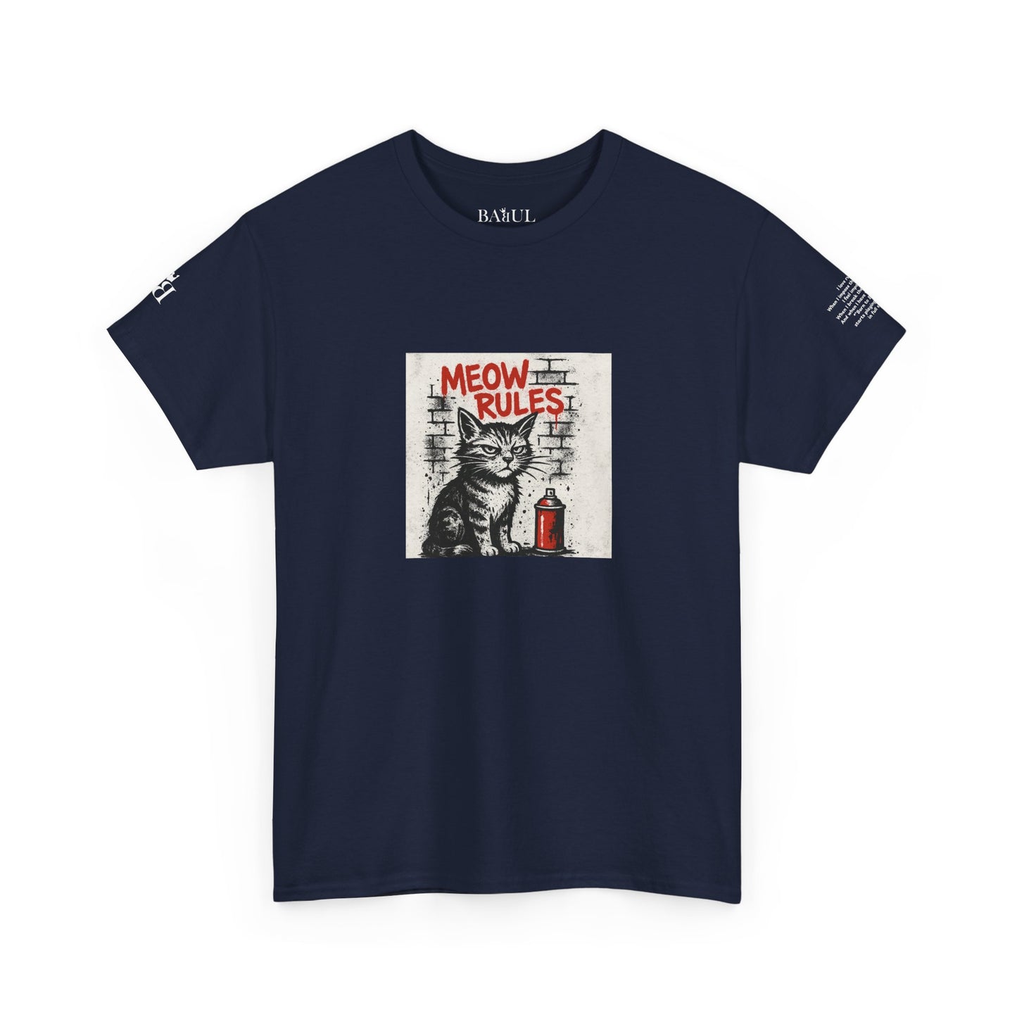 Rebel Graphic Tee - Unisex Heavy Cotton T-Shirt for the Wild at Heart. Rebel Tees, Born to Be Worn - MEOW RULES
