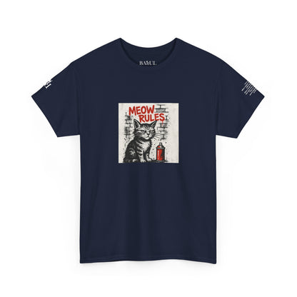 Rebel Graphic Tee - Unisex Heavy Cotton T-Shirt for the Wild at Heart. Rebel Tees, Born to Be Worn - MEOW RULES