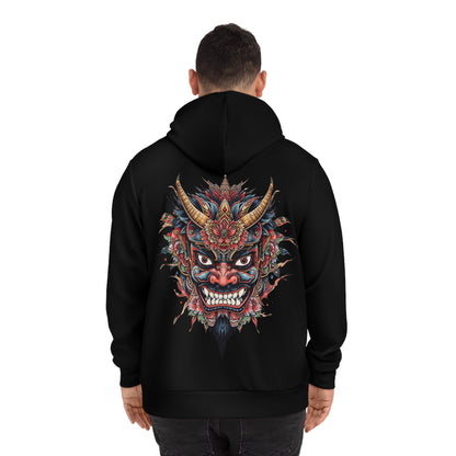 Bold Oni Mask Hoodie - Japanese Irezumi Tattoo Art Streetwear