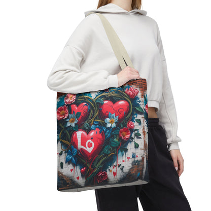 Artistic Surge - Eco-Friendly Canvas Tote Bag - HEARTS OF LOVE