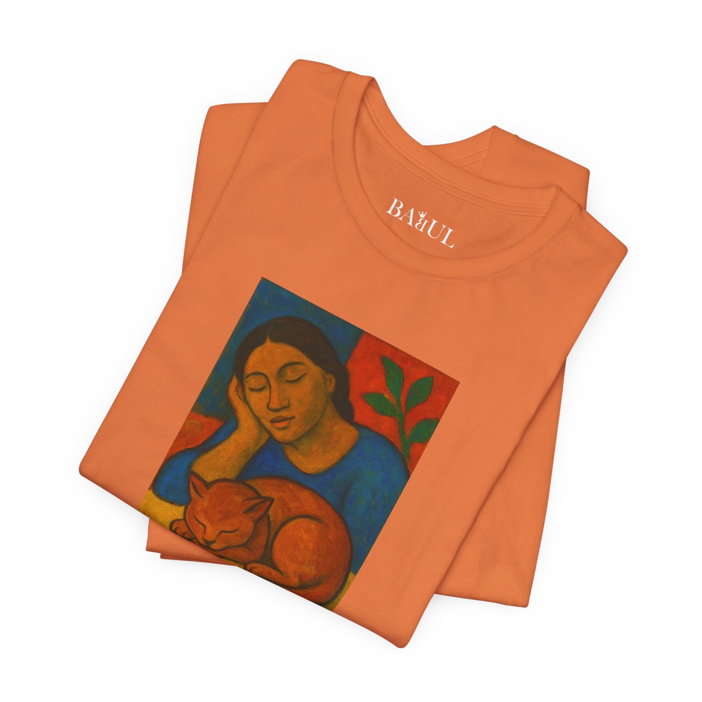 CATART Unisex Jersey Cat T-Shirt - GAUGUIN - Iconic Painting Reimagined with Cats