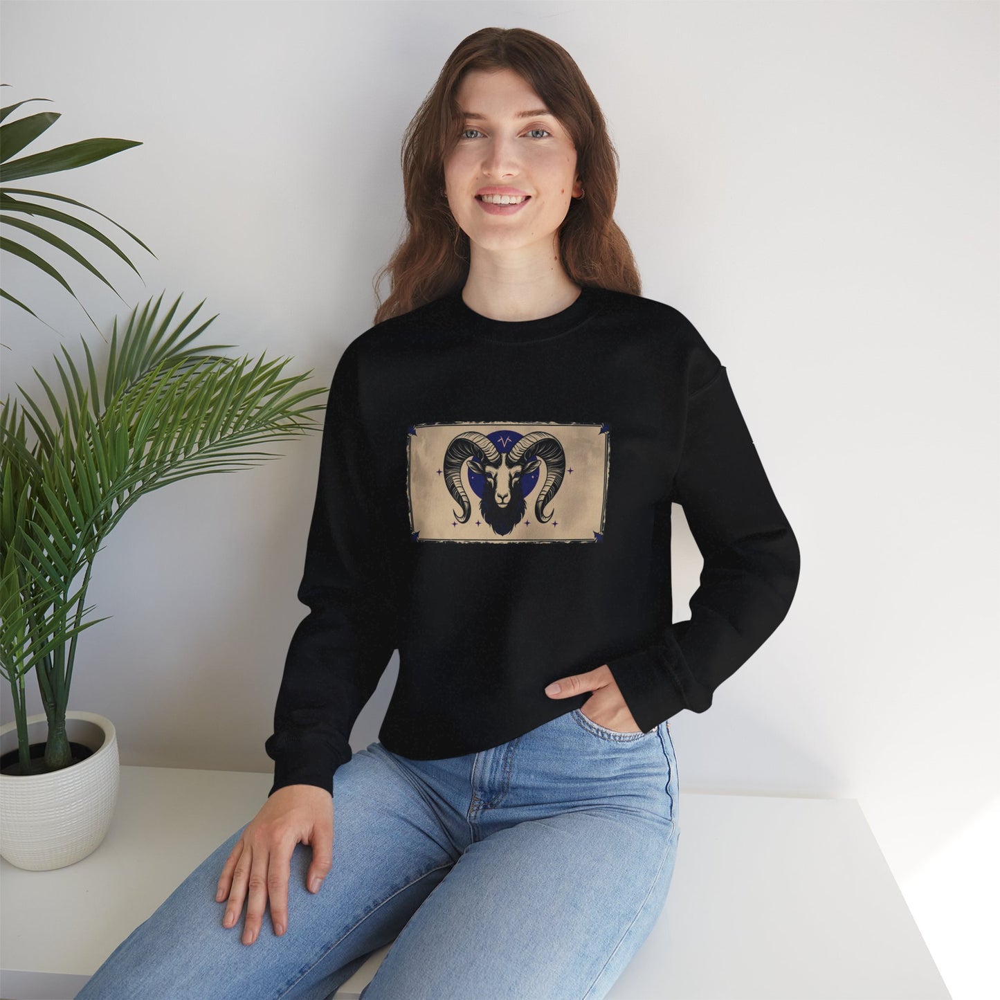 Aries - Gothic Zodiac Blue Sweatshirt