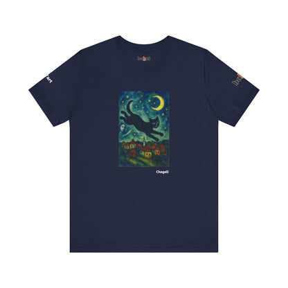 CATART Unisex Jersey Cat T-Shirt - MARC CHAGALL - Iconic Painting Reimagined with Cats