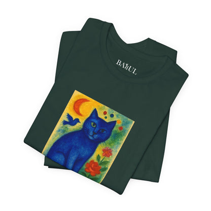 CATART Unisex Jersey Cat T-Shirt - MARC CHAGALL - Iconic Painting Reimagined with Cats