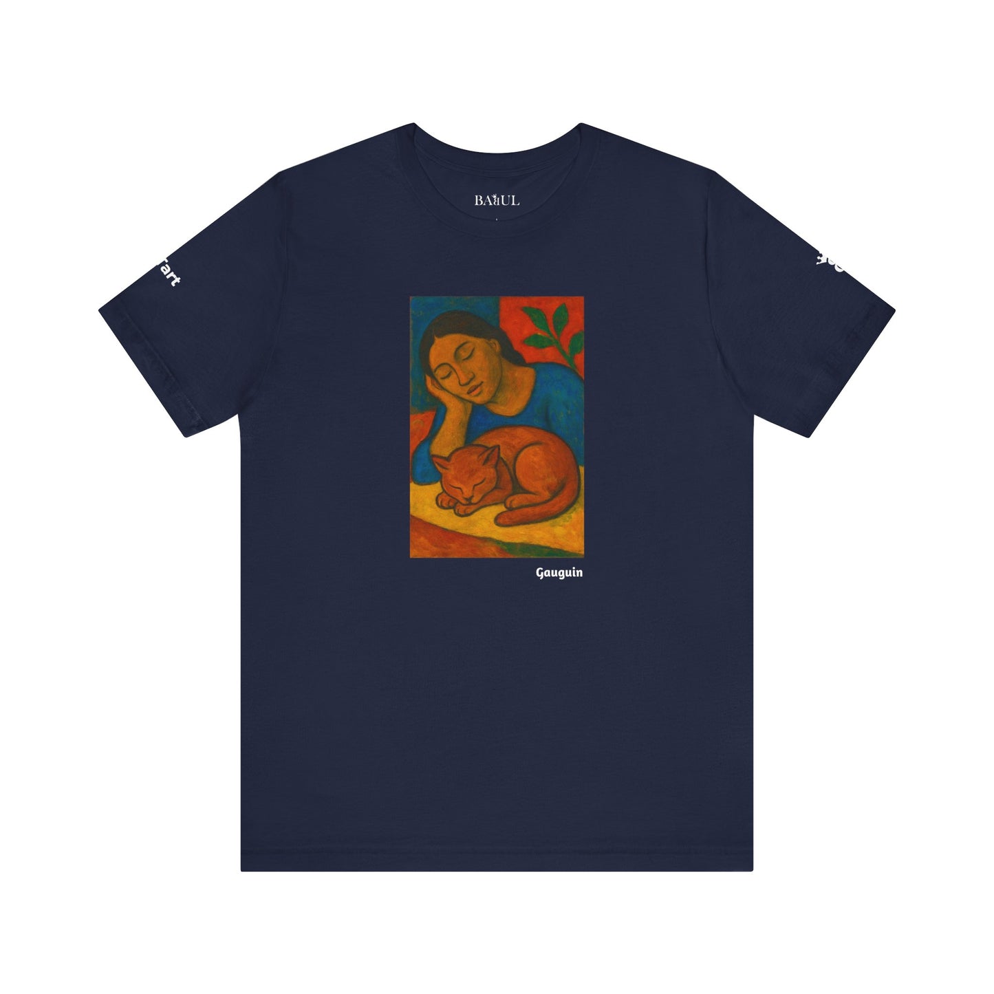 CATART Unisex Jersey Cat T-Shirt - GAUGUIN - Iconic Painting Reimagined with Cats