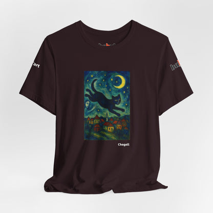 CATART Unisex Jersey Cat T-Shirt - MARC CHAGALL - Iconic Painting Reimagined with Cats