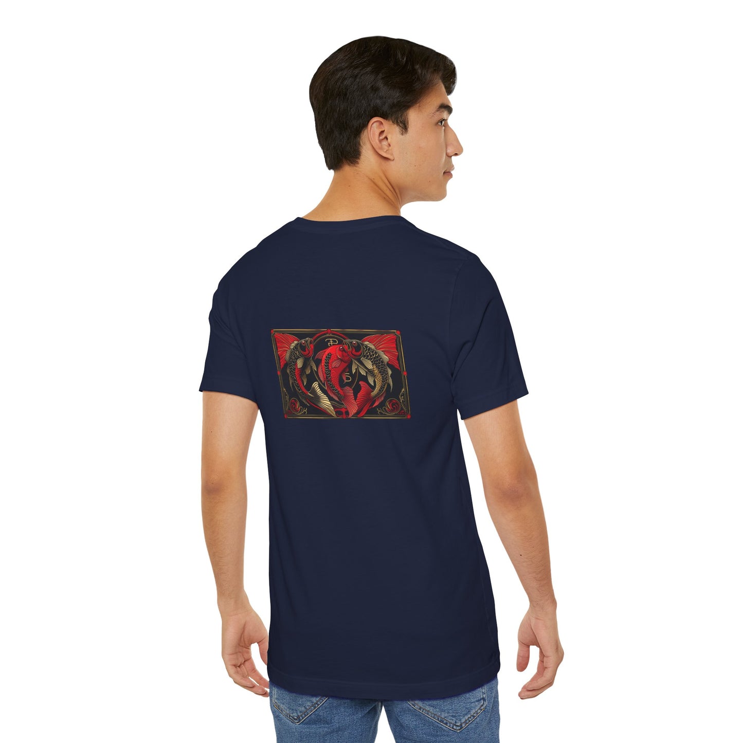 Pisces - Gothic Zodiac, Red Graphic on the back T-Shirt. Zodiac in the Shadows