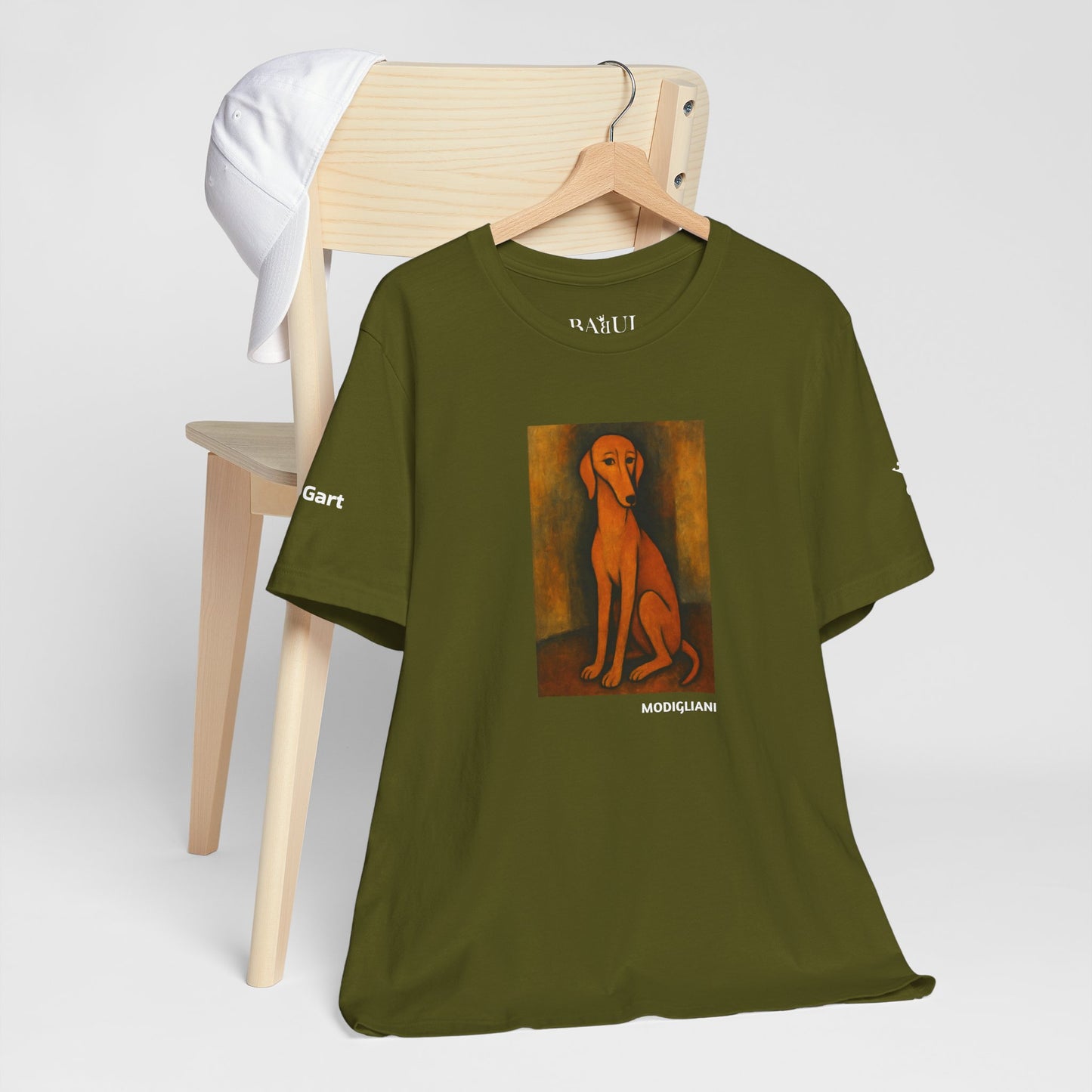 DOGART Unisex Jersey DOG T-Shirt - MODIGLIANI - Iconic Painting Reimagined with Dogs