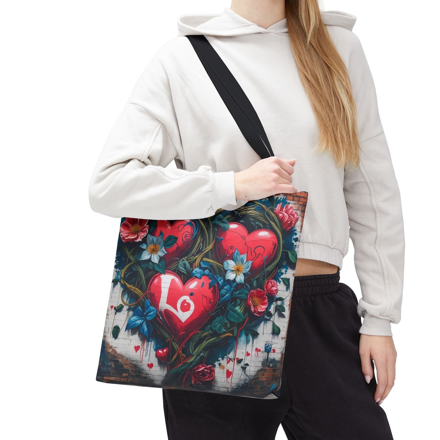 Artistic Surge - Eco-Friendly Canvas Tote Bag - HEARTS OF LOVE