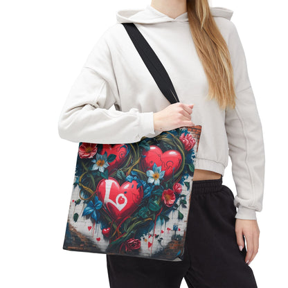 Artistic Surge - Eco-Friendly Canvas Tote Bag - HEARTS OF LOVE