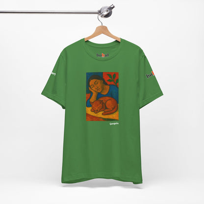 CATART Unisex Jersey Cat T-Shirt - GAUGUIN - Iconic Painting Reimagined with Cats