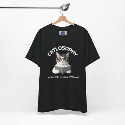Catlosophy Unisex Jersey Short Sleeve Tee – "I am here to be loved" Design - BABUL T-Shirts