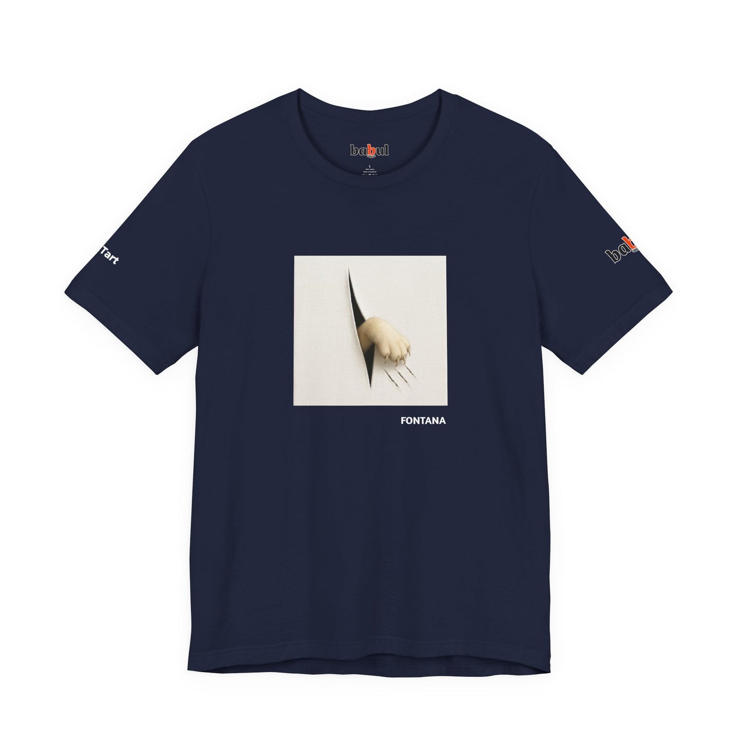 CATART Unisex Jersey Cat T-Shirt - FONTANA - Iconic Painting Reimagined with Cats