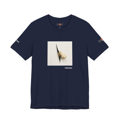 CATART Unisex Jersey Cat T-Shirt - FONTANA - Iconic Painting Reimagined with Cats