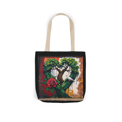 Artistic Surge - Eco-Friendly Canvas Tote Bag - HEART WITH ROSE