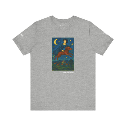 DOGART Unisex Jersey Dog T-Shirt - MARC CHAGALL - Iconic Painting Reimagined with Dogs