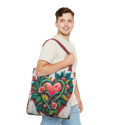 Artistic Surge - Eco-Friendly Canvas Tote Bag - HEARTS OF LOVE